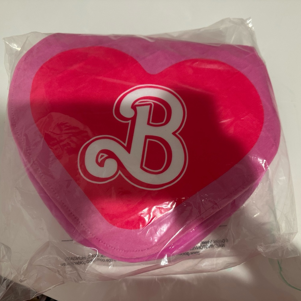 Cinemark- Barbie- Blanket- Pink and Red Heart-Shaped Bag